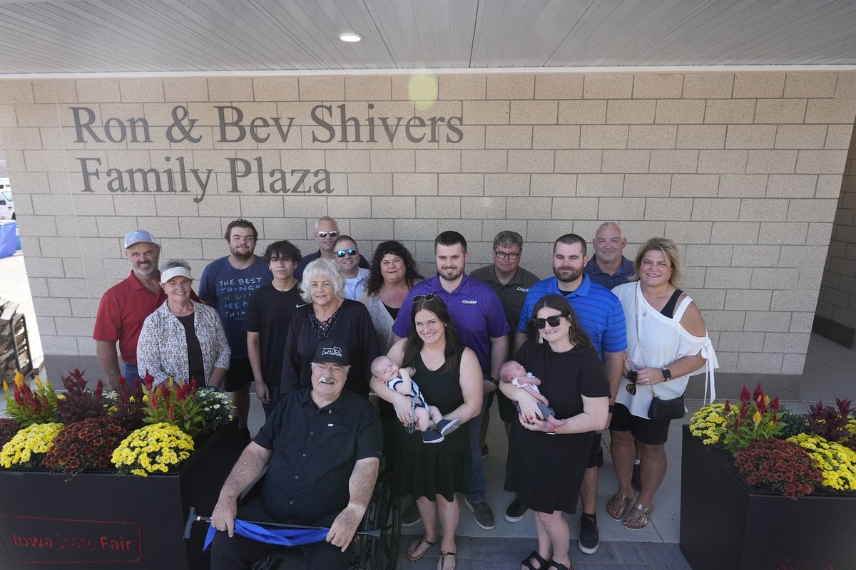 Shivers Family Plaza gathering space at the Iowa State Fair Shivers Family Plaza gathering space at the Iowa State Fair