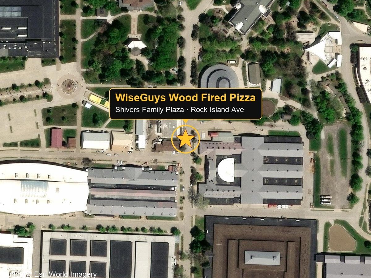 Map with a star marking the WiseGuys booth in the Shivers Family Plaza at the Iowa State Fair Map with a star marking the WiseGuys booth in the Shivers Family Plaza at the Iowa State Fair